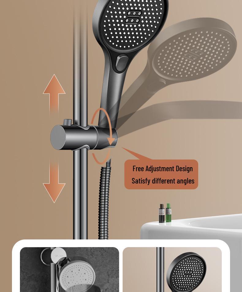 Punch-Free Stainless Steel Shower Head Holder Set