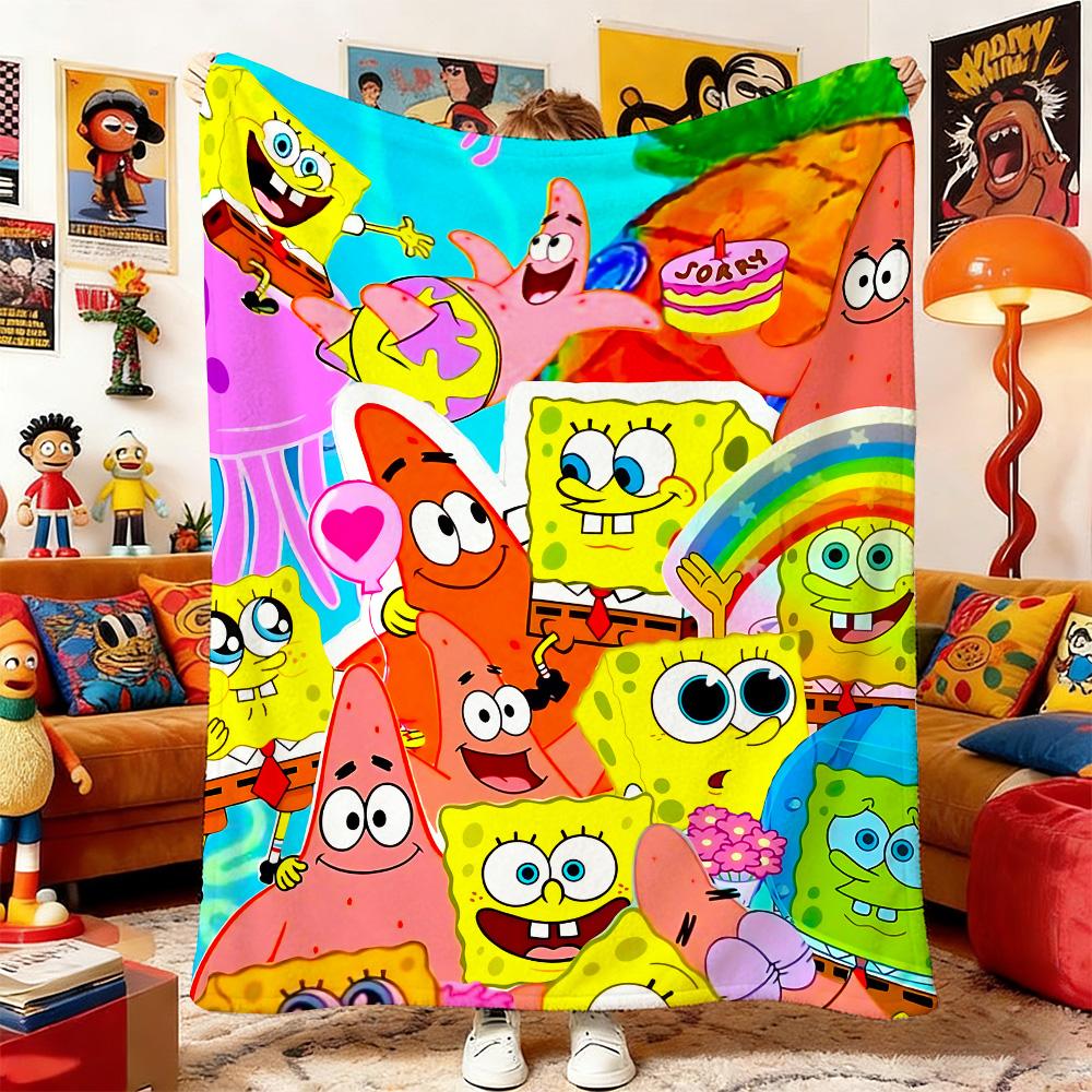 

Throw Fluffy Soft Blankets S-Sponge-Bobs Sofa Blanket Bedspread on the Bed Home and Decoration Anime Bedspreads Picnic & Throws 75cmx90cm