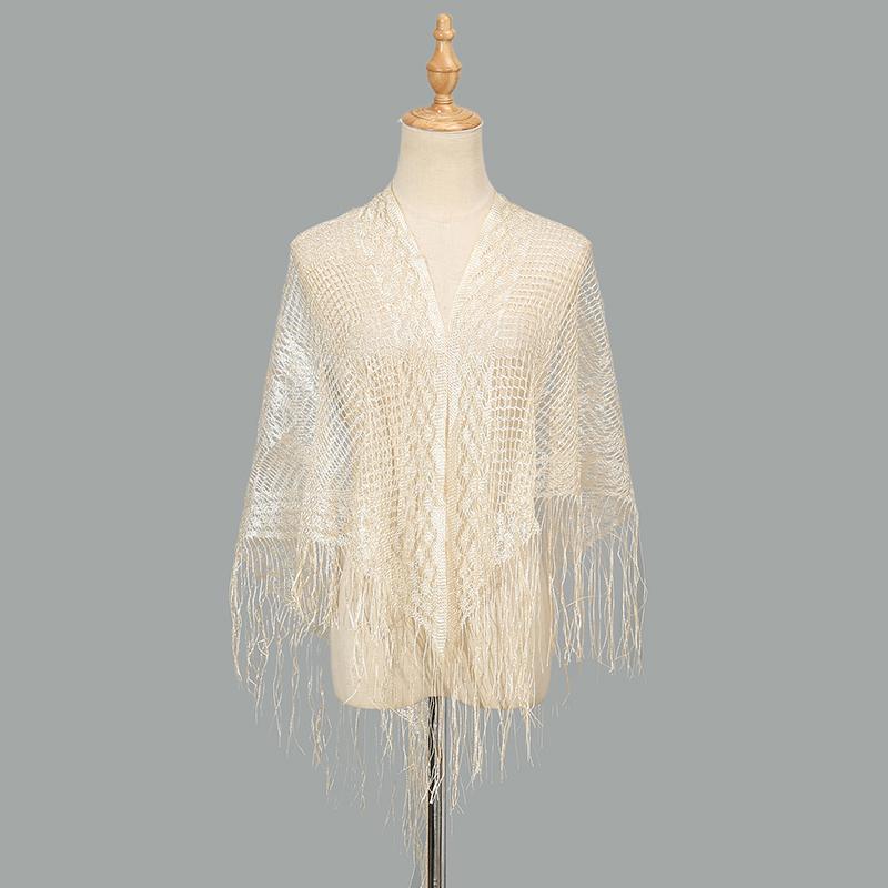 Pure Color Lace Triangle Scarf Women Evening Dresses Shawl Hollow Mesh Bridal Bridesmaid Wedding Party Shawl Lady Capes Wraps