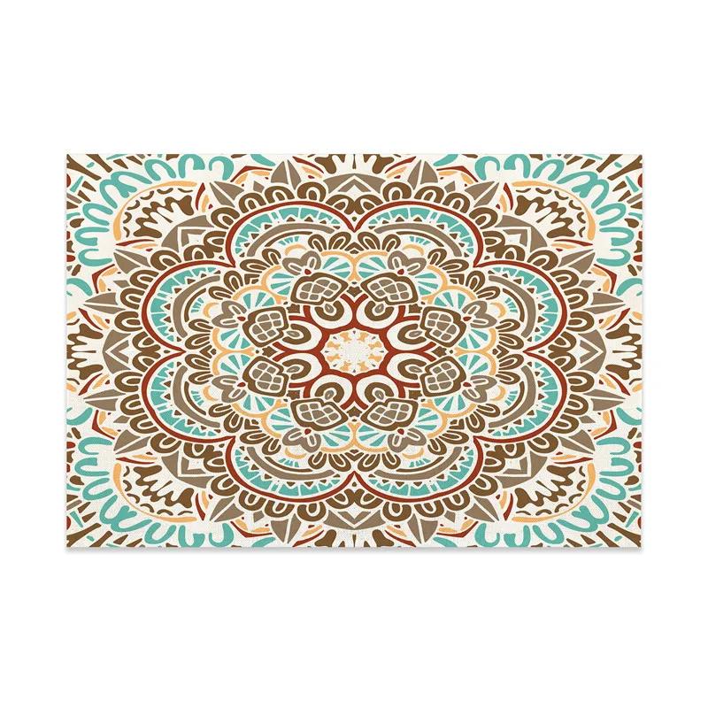 Vintage Mandala Placemats Washable Boho Floral Place Mat for Home Party Dining Tables Wedding Kitchen Banquets Decor