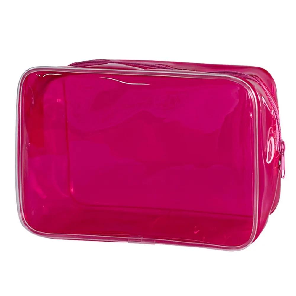 New PVC Wash Bag Transparent Waterproof Cosmetic Bag Large Capacity Handheld Makeup Storage Bag Women