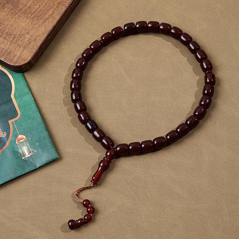 Cylindrical Kuka Prayer Beads Bracelet - 33-Bead Middle Eastern Style Buddhist/Muslim Praise Beads