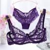European Style Plus Size Ultra-Thin Lace Underwire Bra Set - Sexy, Transparent, Comfortable Sleepwear