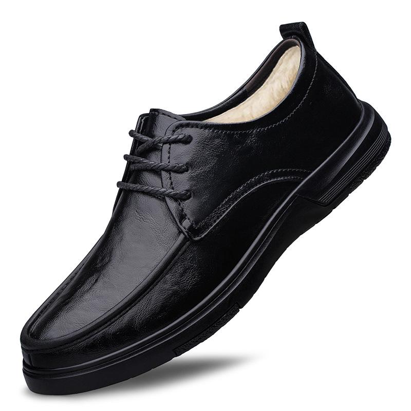 Herren Schnür-Loafer aus echtem Leder - Bequeme Rindsleder Business-Schuhe