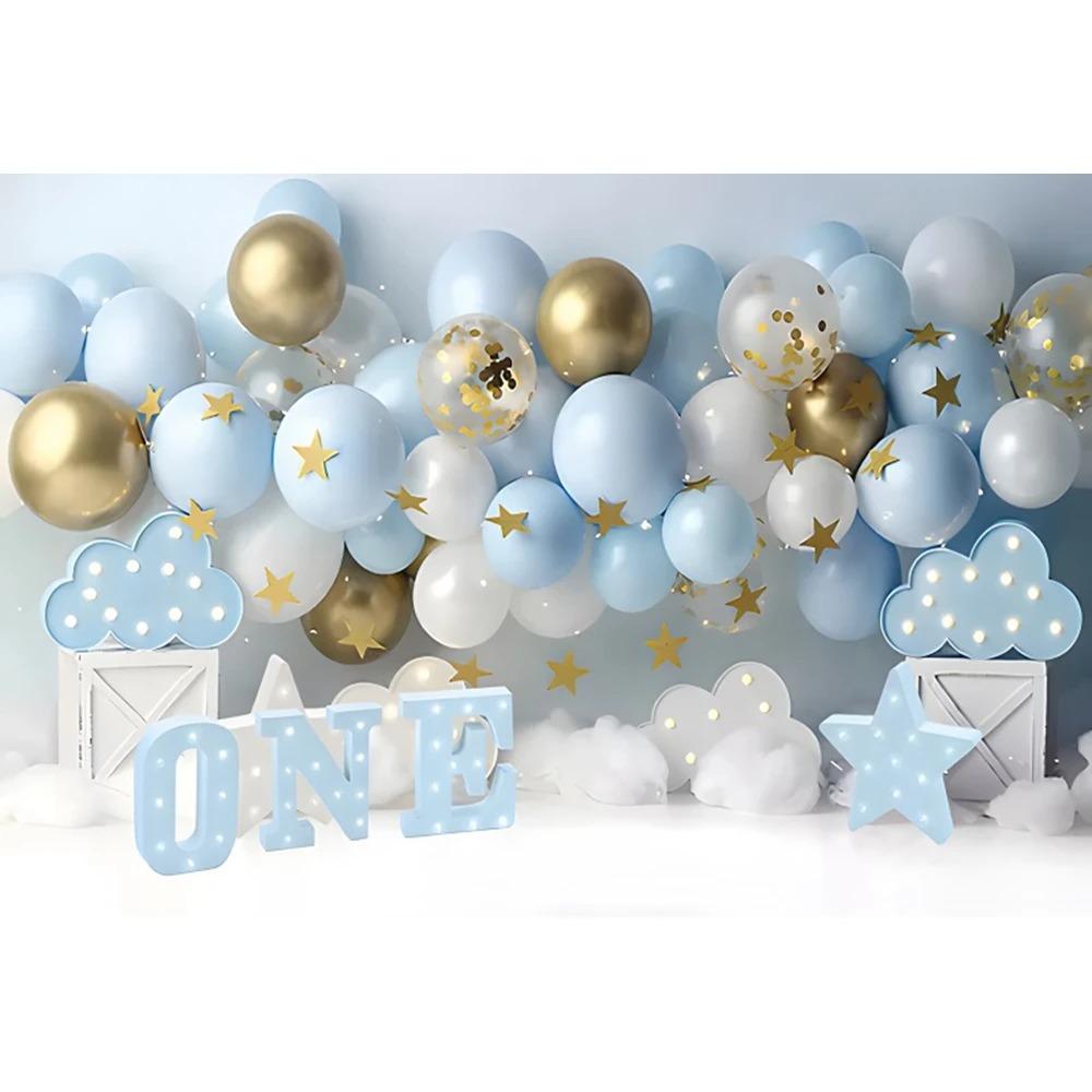 

Newborn 1st Birthday Party Customized Decoration Photography Backdrop Colorful Balloon Boy Girl Baby Shower Photo Background 120x80cm
