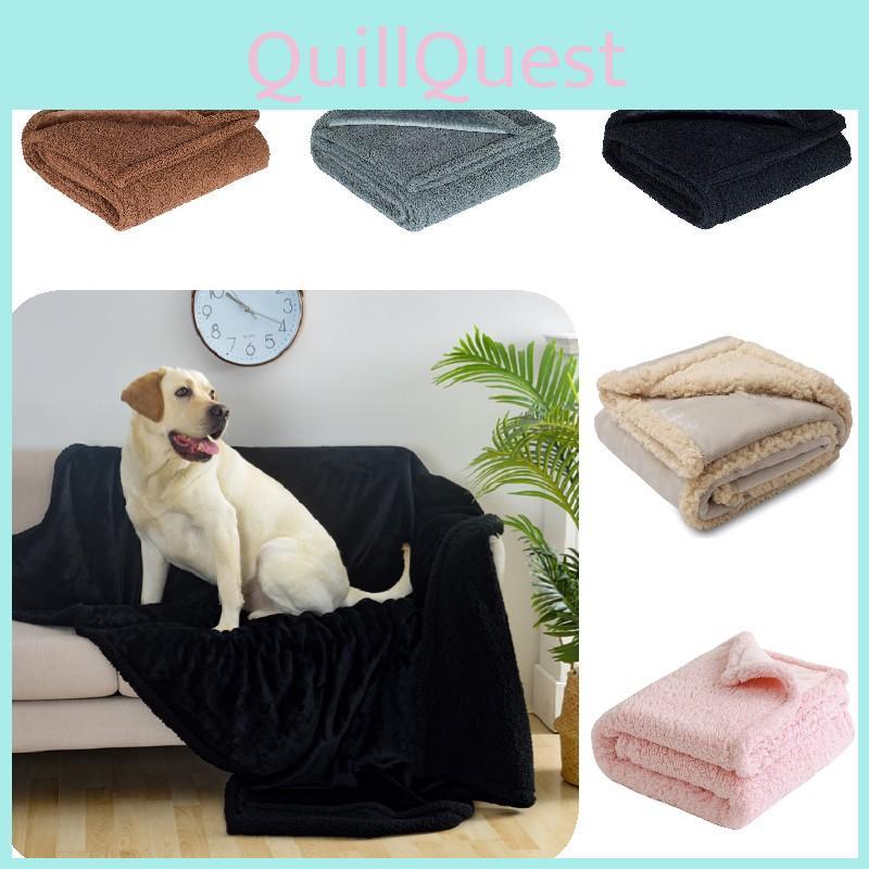Durable Waterproof Pet Blanket Thick Flannel Plush Sherpa Design Perfect For Dog Beds And Lounging