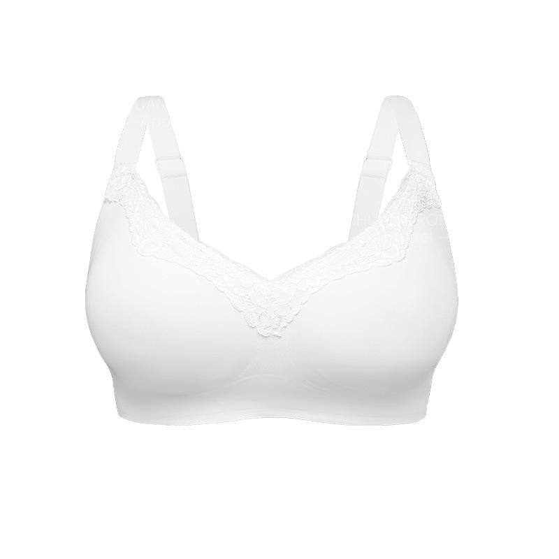 

Sexy lace comfortable underwear women s fat mm big breasts show small traces gather anti-sagging beauty back cover bra 1XL белый
