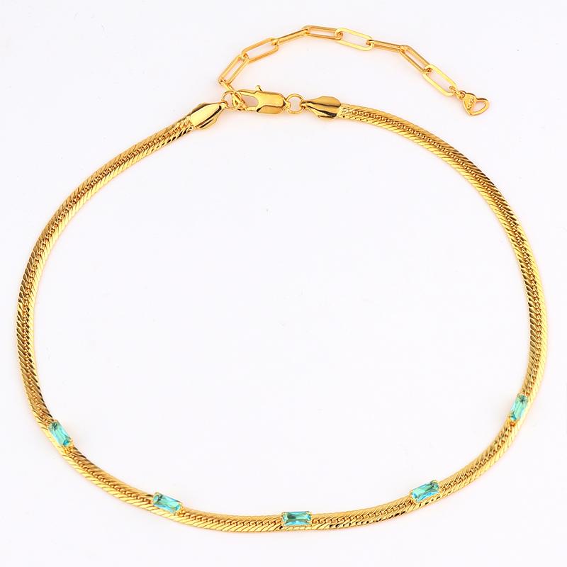 Mix Fashion Summer Colorful Rainbow Women Girl Jewelry 5A Cubic Zirconia Delicate Gold Filled Charm Tennis Chain Necklaces