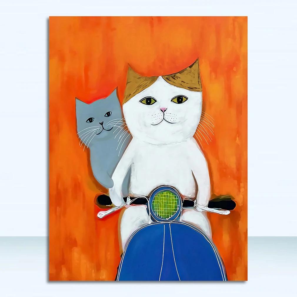 Wall Art Pictures For Living Room Kid's Bedroom Nursery Cuadros Home Decor Cartoon Cat Posters And Prints Canvas Oil Painting
