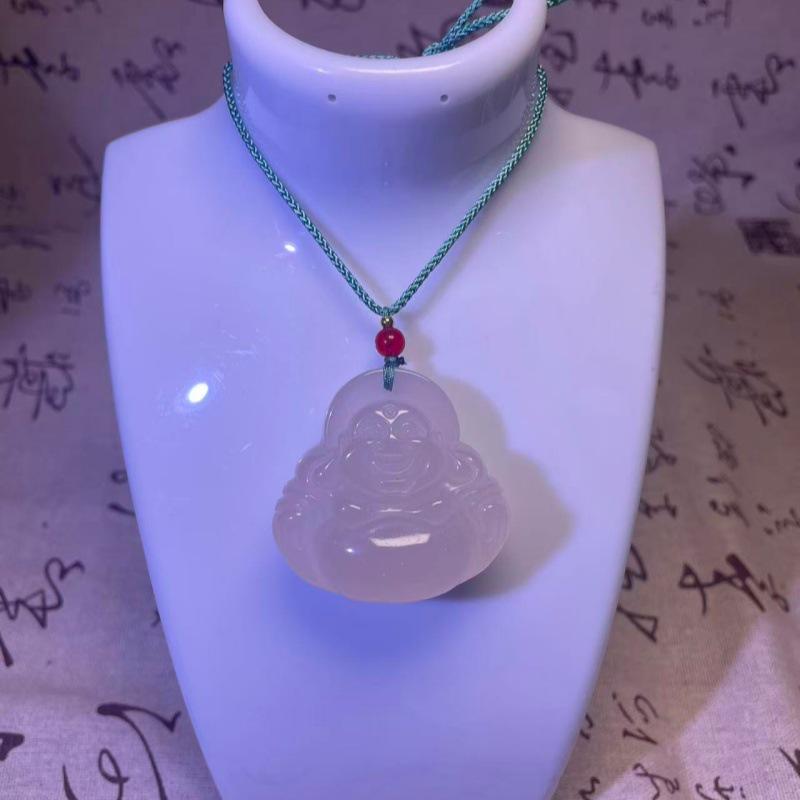 2024 Color-Changing ESR Maitreya Buddha with Luminous Necklace - Versatile Ice-Transparent Sweater Chain