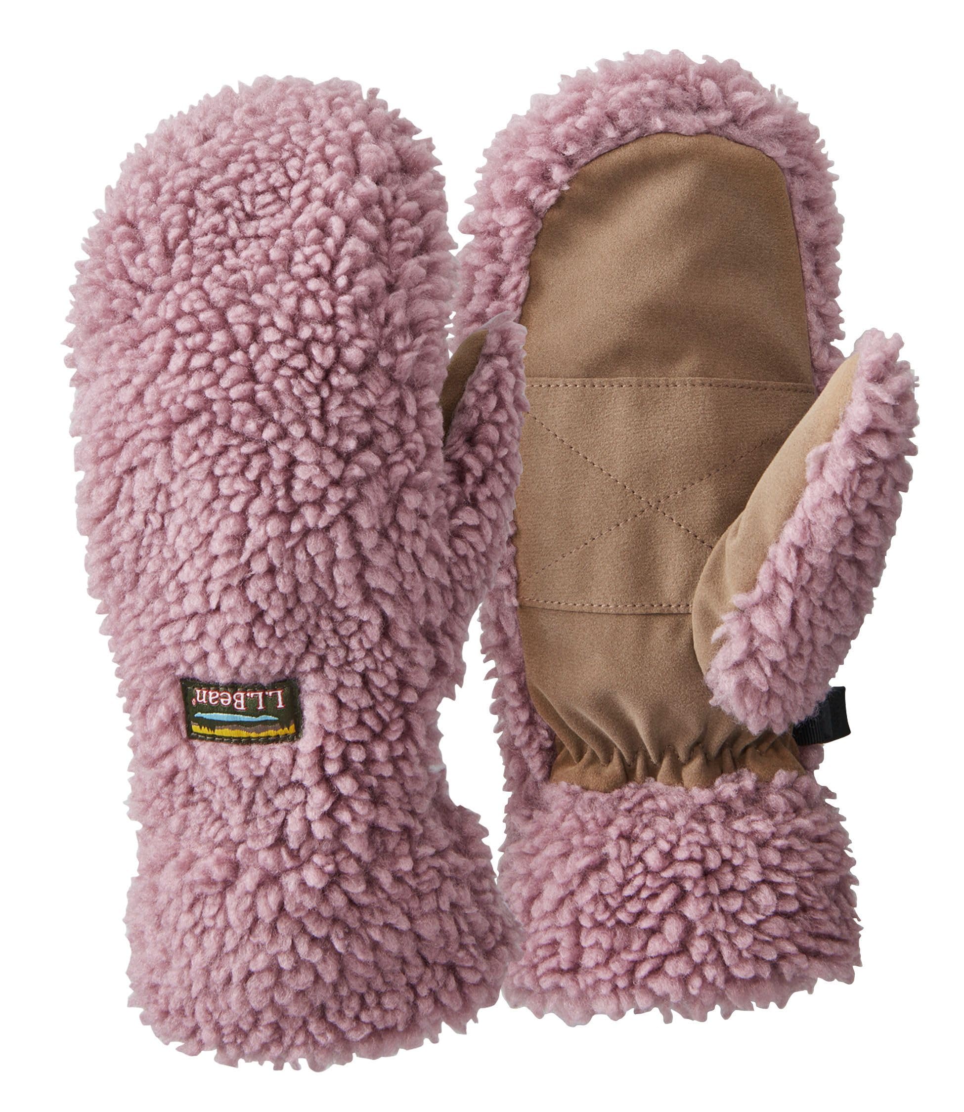 

LL Bean Mountain Pile Fleece Mittens L Iris Mauve Pink 1000189789 Women s