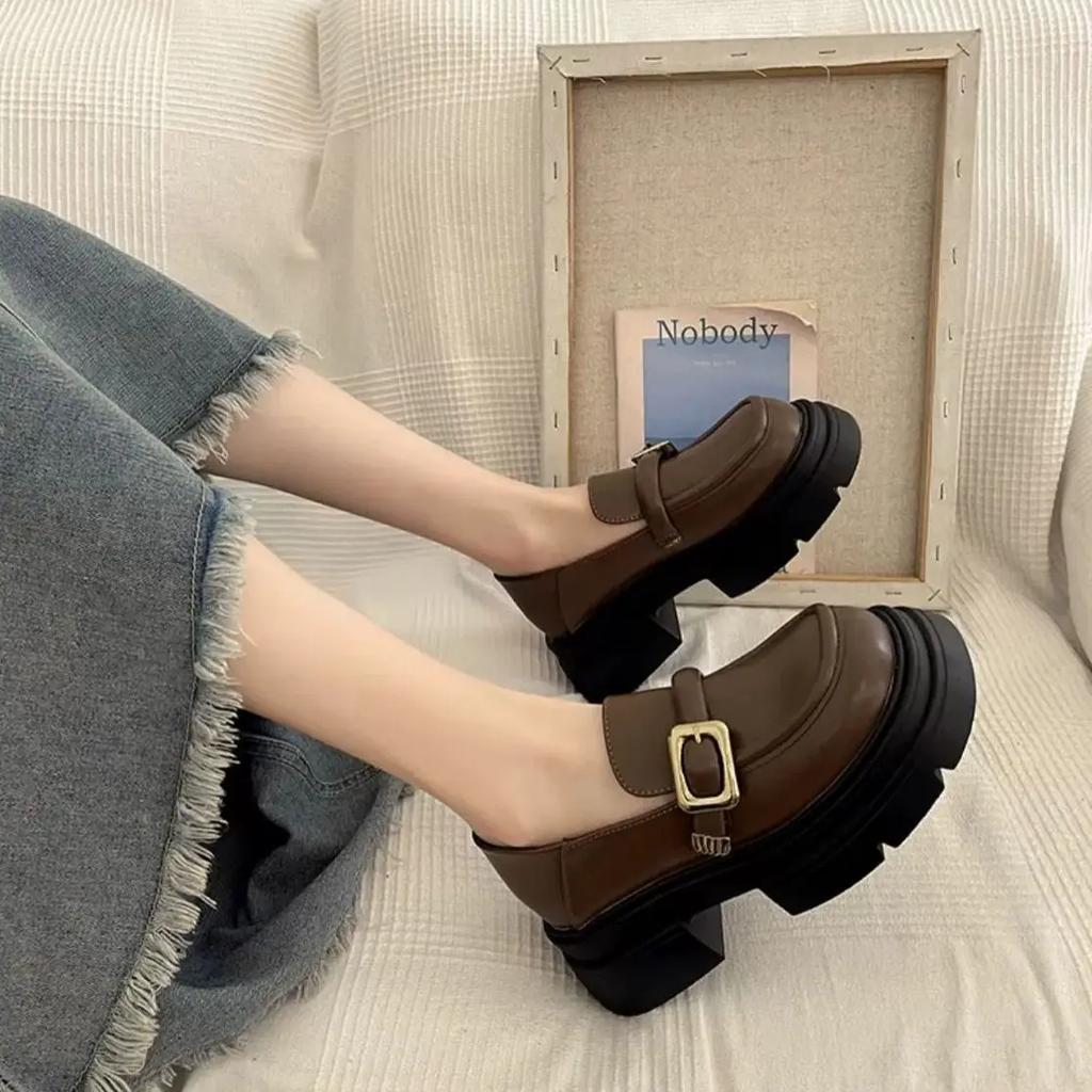 Fashion Brown Punk Platform Women's Shoes 2025 Trend Summer Spring High Quality Fashion Casual With Discount Chic Point 39 Ladies Pumps