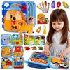 Pädagogisches Montessori Filz Busy Book, Activity Board für 1+ Jahre, Flugzeug Reise Spielzeug für Kleinkinder, Lernaktivitätsbücher, Mädchen