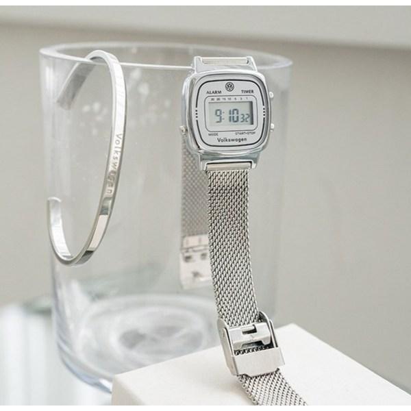 Volkswagen Women's [Volkswagen] Retro Mesh Square Electronic Watch,Korean Popular Watches
