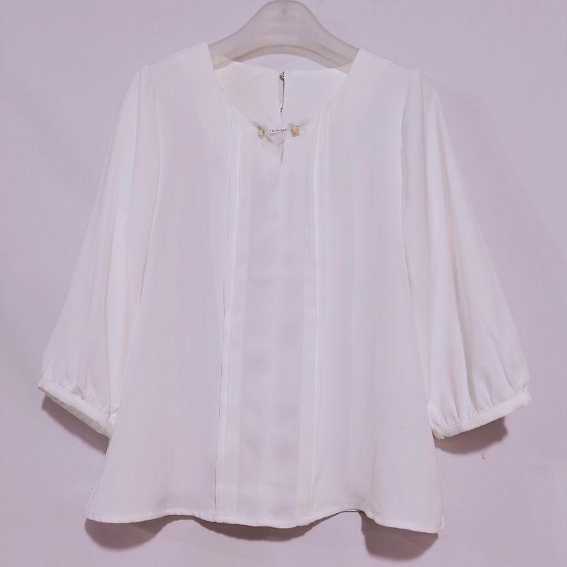 Export Japanese Original Order Round Neck 3/4 Sleeves Pullover Shirt Female Brass Buckle Basic Bottoming Shirt Classic Style Professional