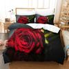 Rose Floral Duvet Cover Queen Twin King Size Romantic Flower Bedding Set for Kids Boys Girls Luxury Valentine's Day Bedding Set