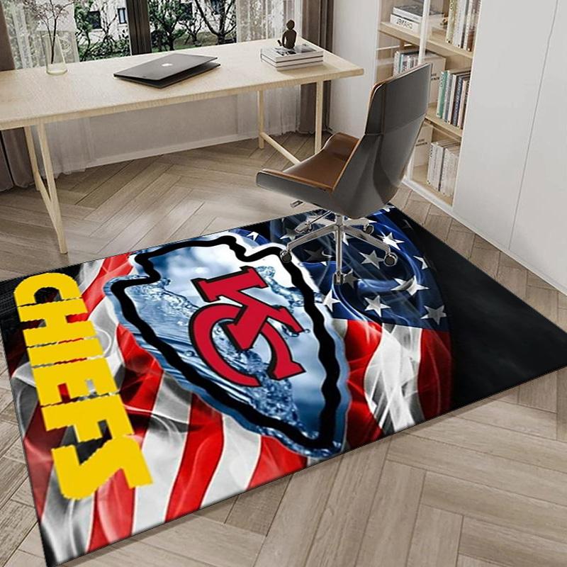 Kansas City Chiefs Football Area Rug for Office, Chair Rug, Decorative Carpet Livingroom Mat, Large Size Fan gifts Christmas gifts