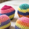 Handwoven Multicolored Juggling Balls Crochet Knitted Yarn Balls Assorted Juggling Bean Bags