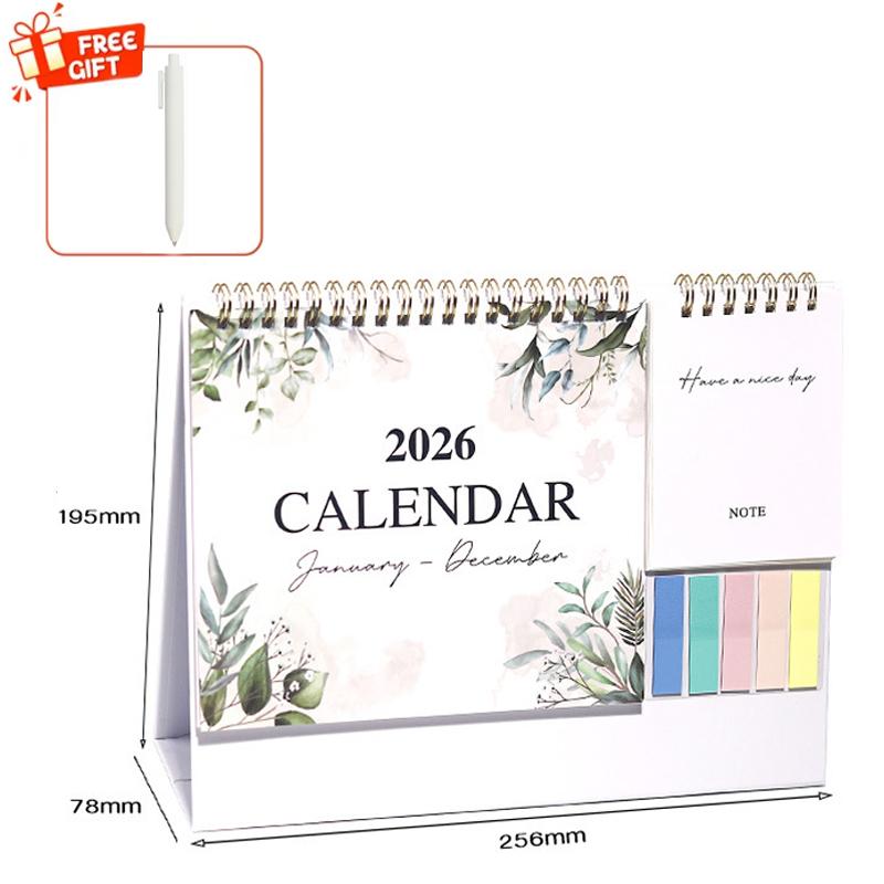 Standing Desk Calendar 2026 Aesthetic Art Calendar January 2026-Dec 2026 Planner Calendar for Organizing & Planning a 1pcs Pen