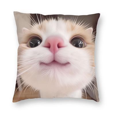 Katzen-Memes Lustiger Meme-Druck Kissenbezug Lustiger Kissenbezug für Sofa Couch Bett Wohnzimmer Individueller Kissenbezug Geschenkidee