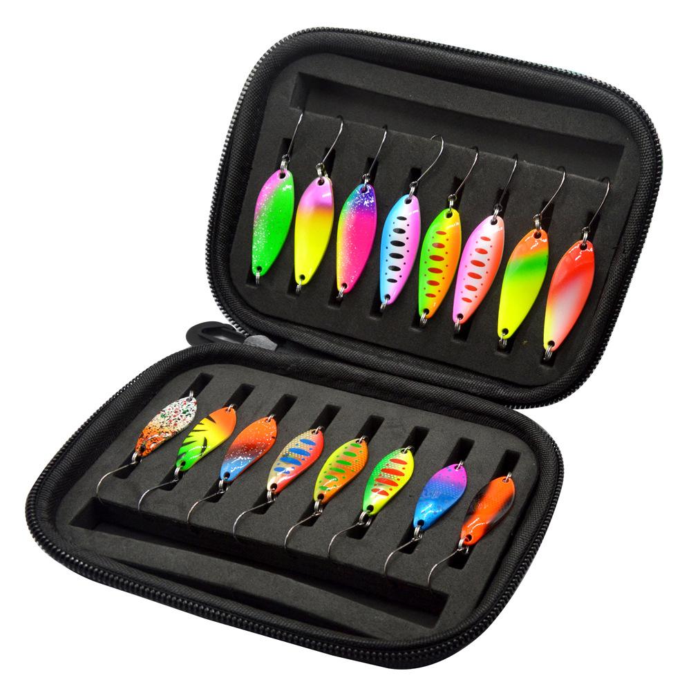 Hot 16Piece Set of Lure Bait, Rotating Composite Sequin Fishing Gear Bag, Metal Sequin Fake Bait
