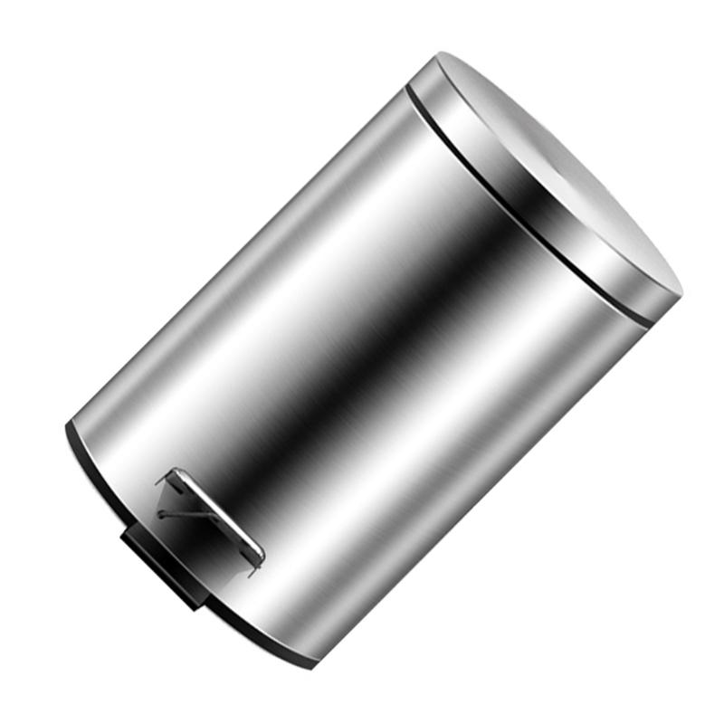 Trash Can Rubbish Bin Quiet Closing Waste Basket Metal Waste Bin Pedal Operated