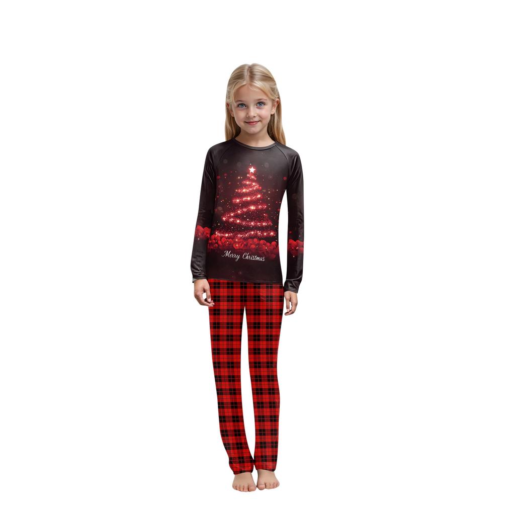 Christmas Prints Family Matching Long Sleeve Tops+Pants Set Family Matching Sets