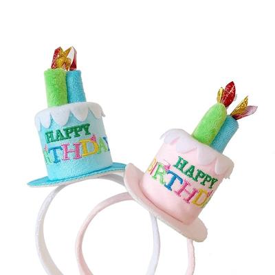 Narozeninová čepice se svíčkou, čelenka, dekorace na dětskou narozeninovou oslavu, barevná čelenka s nápisem Happy Birthday, fotografické rekvizity