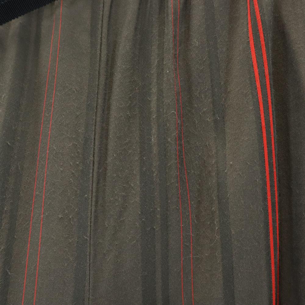 Aula Made In Japan Striped Pattern Long Pants Brown Waist Rubber Women Used