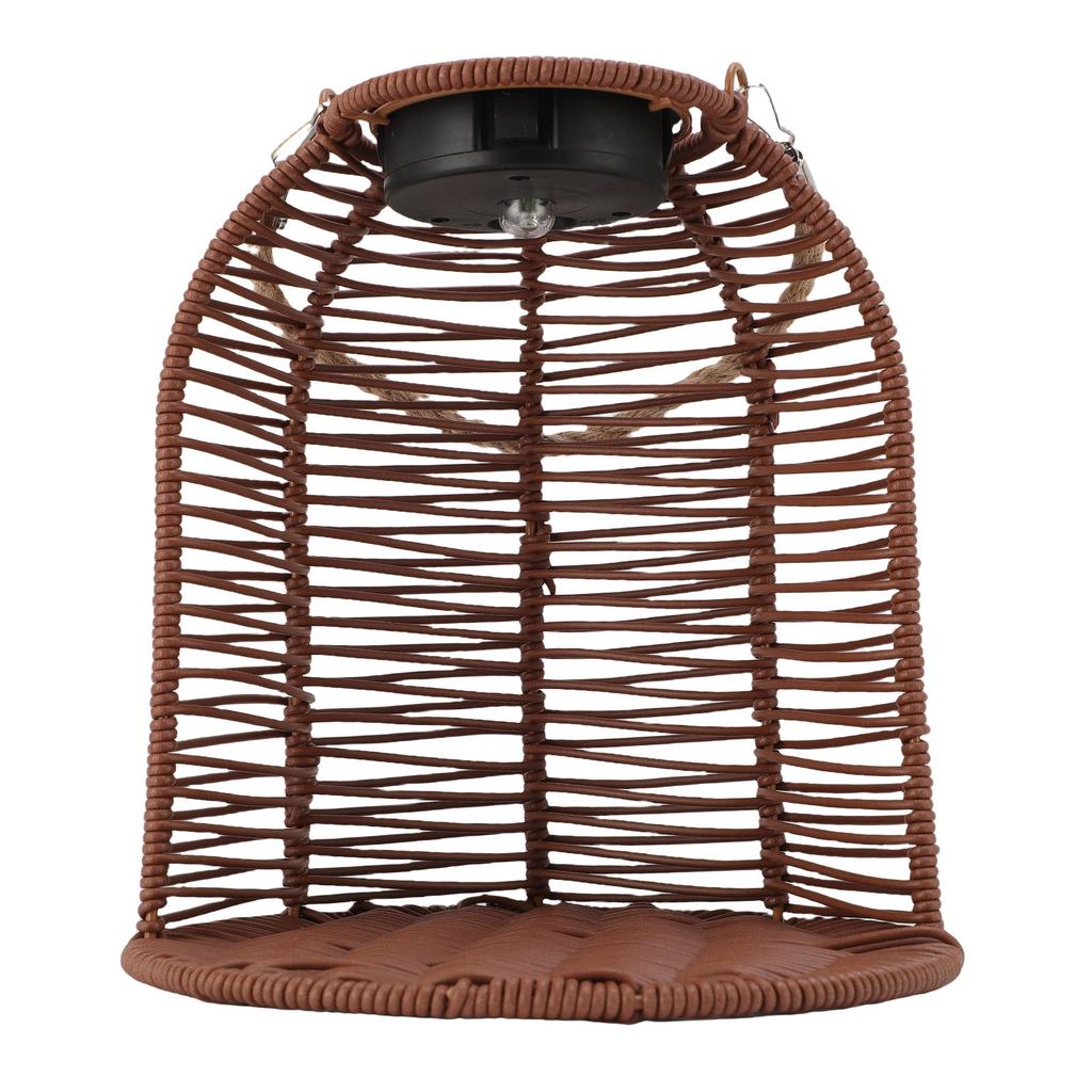 Hanging Planter with LED Solar Light Water Proof PC Rattan Basket Hanging Lantern Flower Pot for Garden Yard Decoration