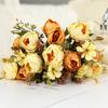 Pivoines Artificielles Fleur Mélange de Fleurs de Pivoine Artificielle Tige de Fleur Fausse Soie Toucher Réel Bouquet pour Arrangements Floraux Table à Manger Fête de Mariage Centre de Table