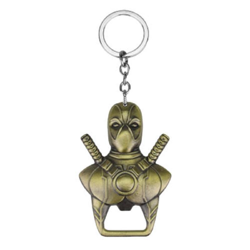 Silver Bronze Marvel Comics Deadpool Logo Metal Bottle Opener Keyring Keychain