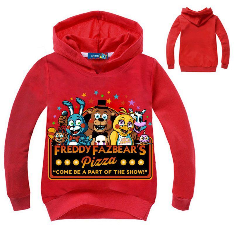 

Ночи Аниме Пять Ночей у Фредди Толстовка Детские Толстовки Новый Комплект Одежда для Головы Tag 110 красный