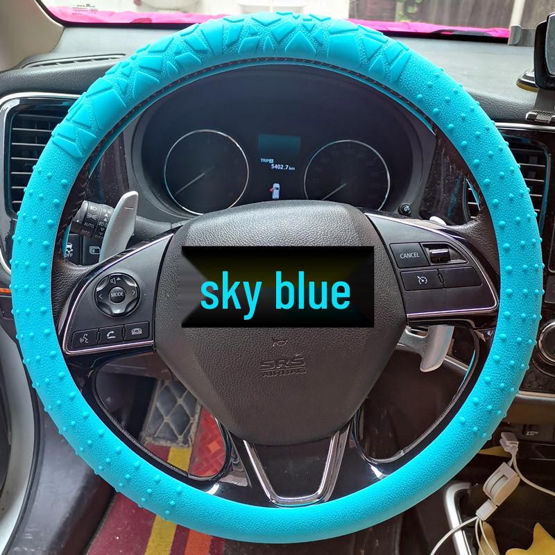 D-Shape Geometric Non-Slip Silicone Steering Wheel Cover with Sun Protection