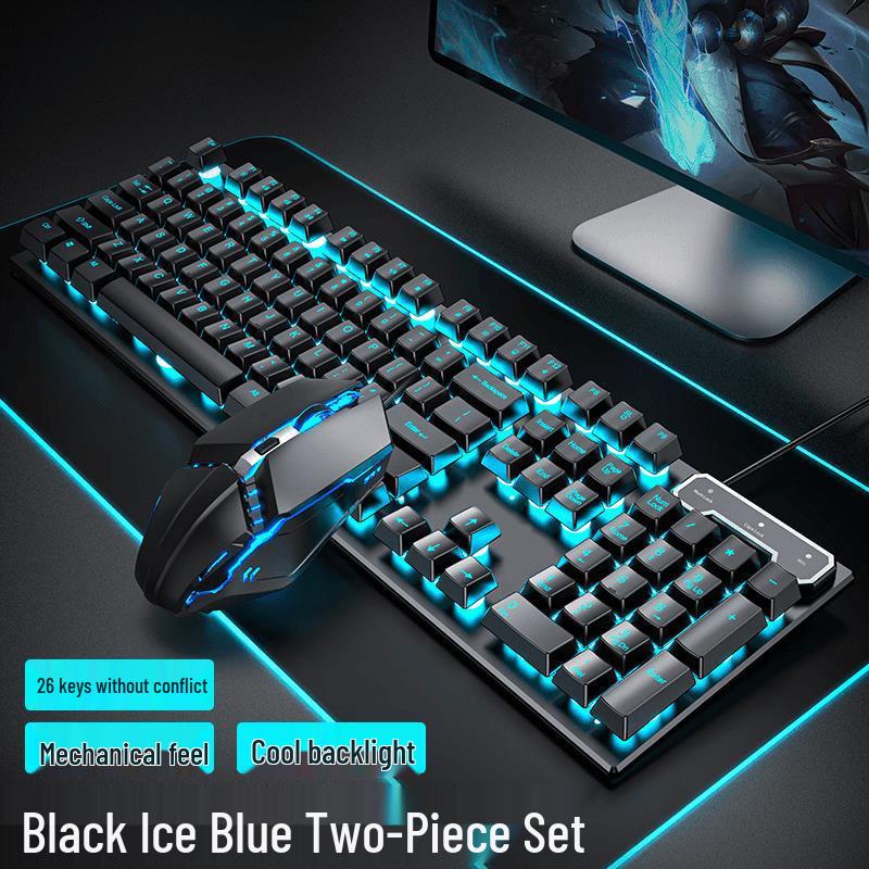 Mechanical Feel K2 Wired Keyboard and Mouse Set for Esports, Office, and Gaming.