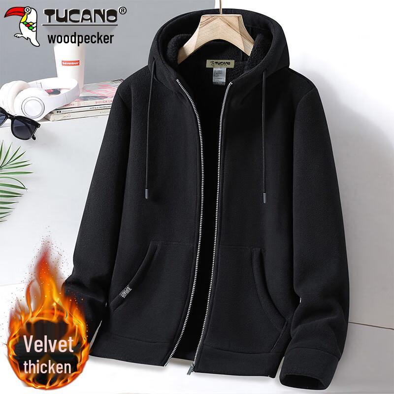 Tucano Men's Casual Fleece-Lined Hooded Sweatshirt Jacket