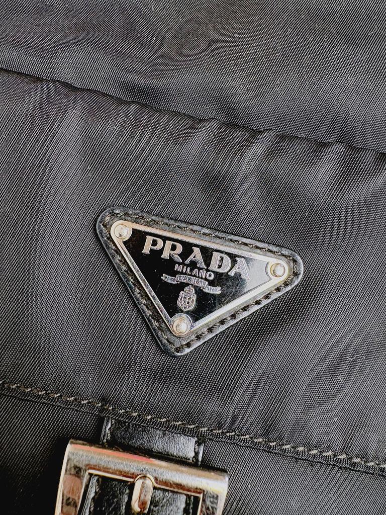 Gebrauchte PRADA Dreieck Logo Crossbody Tessuto Umhängetasche BT0520