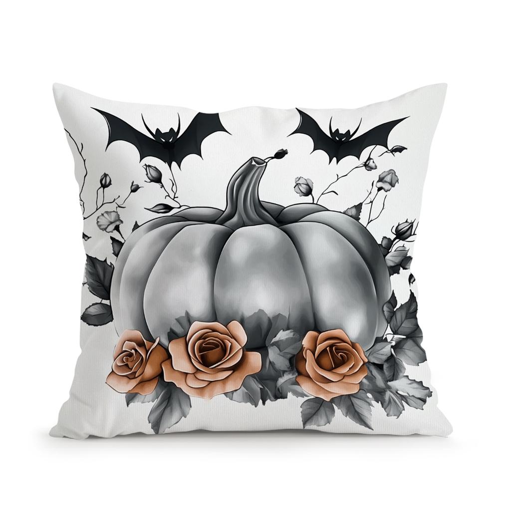 Halloween Flowers Cushion Pillowcase Printed Polyester 45X45Cm Throw Pillowcover Decorative Sofa Cushion Pillowslip Home Decor