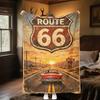 1PC Route Vintage Signage Throw Blanket Perfect All Seasons Soft Comfortable Sofa Office Travel Festive Gift