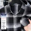 Romon Men's Retro Plaid Long Sleeve Shirt