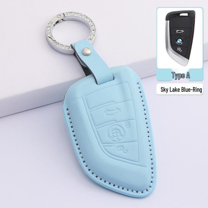 Housse en Cuir pour Clé à Lame BMW Série 5, Série 3, X3, X1, X5, X6 avec Boucle