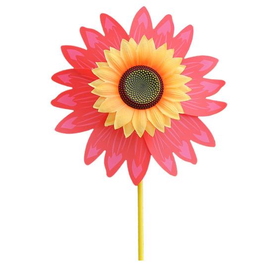 Sonnenblumen-Windrad mit Erdspieß, Rasendeko, lichtecht