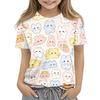 Kids Animal Print Crew Neck Short Sleeve Casual Loose Fit T Shirt Soft Comfortable Fabric Suitable for Everyday Wear