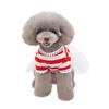 Pet Dress Striped Knit Top with Tulle Skirt and Polka Dot Bow Soft Fabric Comfortable Fit for Small Dogs and Cats
