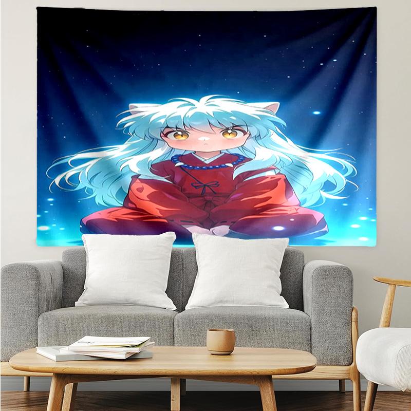 Inuyasha Tapestry for Bedroom Aesthetic Classroom Tapestries Wall Hanging for Living Room Dorm Office,Ideal Creative Gift
