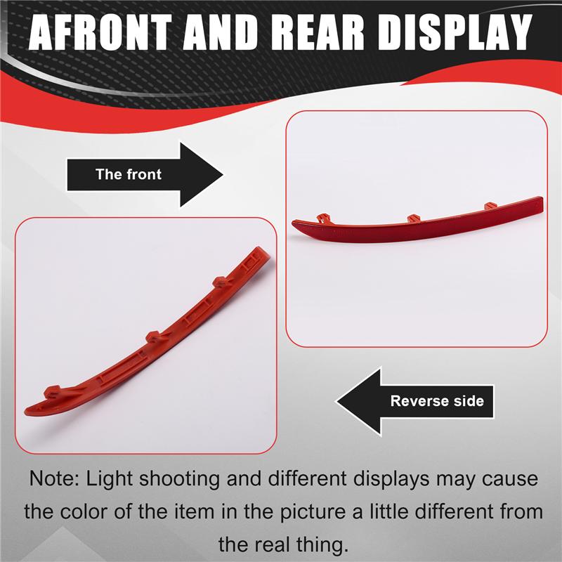A58X-For Tiguan 2008-2017 Car Red Plastic Rear Bumper Reflectors Pair Left & Right 5ND945105 5ND945106