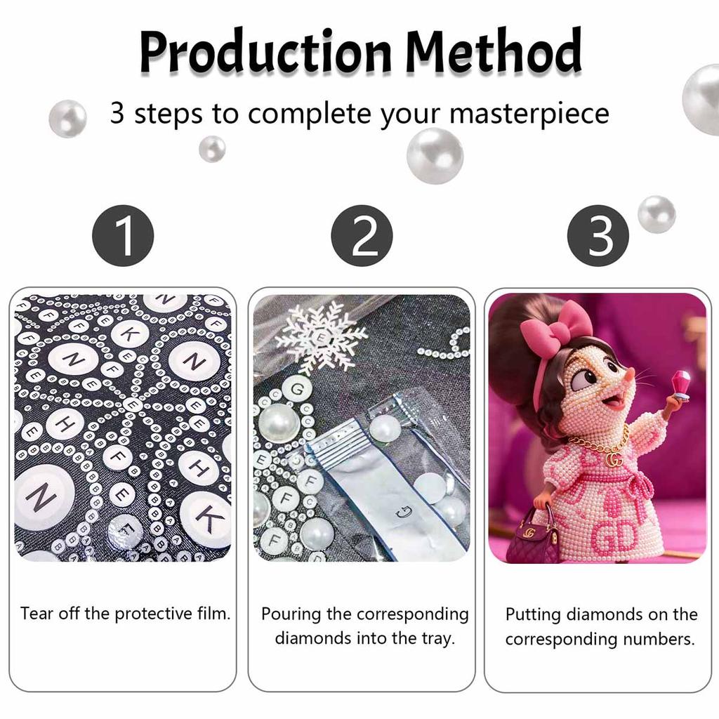 Disney Pearl Painting Painting Kit Glamorous Pearl Art Home Decor Handmade Gift DiamondJewelry 128 characters.