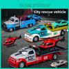 Alloy City Rescue Vehicle Trailer Helicopter Children Toy Model For Role Play