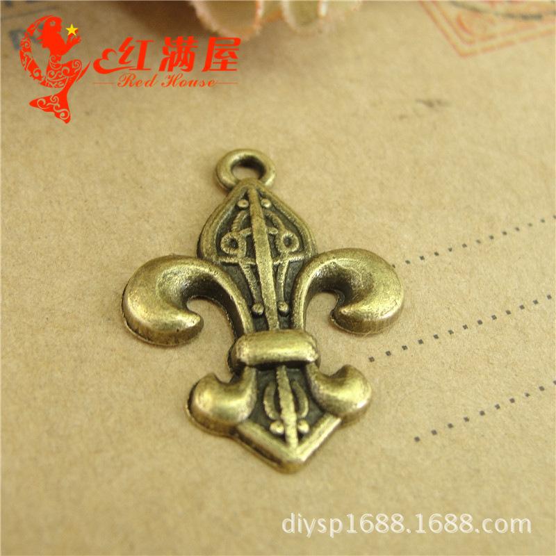 A4310 Cherry Blossom Alloy Pendant, 1.7g, Two Color Options, Retro European and American Style, 100 Pack.