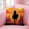 Dynamic Bold Cool Rider Horse Painting Cushion Cover Linen Pillowcase Cover Soft Decor for Sofa Home Room